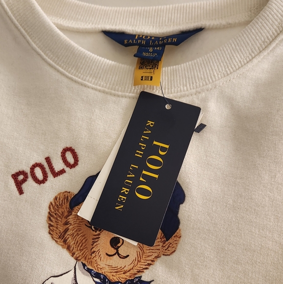 Polo Ralph LaurenBig Girls Polo Bear Fleece Sweatshirt size L (12 - 14) - Picture 4 of 6